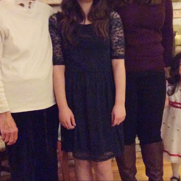 Navy Blue Lace Dress - Picture 2 of 6